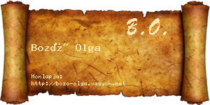 Bozó Olga névjegykártya